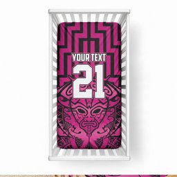 Custom Basketball New Zealand Baby Bed Cover Pink Maori Ta Moko Indigenous