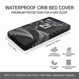 New Zealand Maori Rugby Custom Baby Bed Cover Glory Be To Black Silver-fern
