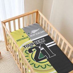 Custom Cricket AUNZ Spirit Baby Bed Cover Aussie New Zealand Retro Edition