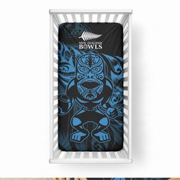 New Zealand Lawn Bowls Baby Bed Cover Blue Maori Warrior Tribal Silver Fern