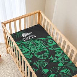 New Zealand Lawn Bowls Baby Bed Cover Green Maori Warrior Tribal Silver Fern