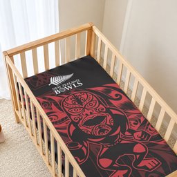 New Zealand Lawn Bowls Baby Bed Cover Red Maori Warrior Tribal Silver Fern