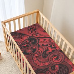 Aotearoa Maori Hei Tiki Baby Bed Cover Whero Kowhaiwhai Puhoro Motif
