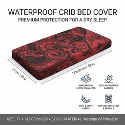 Aotearoa Maori Hei Tiki Baby Bed Cover Whero Kowhaiwhai Puhoro Motif