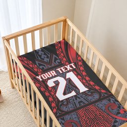 Custom New Zealand Baby Bed Cover Maori Kiwiana Pattern Tukutuku Motif