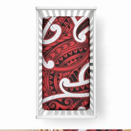 Aotearoa Maori Kowhaiwhai Baby Bed Cover Whero Puhoro and Patiki