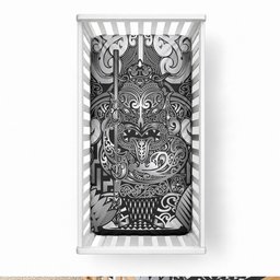 New Zealand Taiaha Maori Baby Bed Cover Kiwikiwi Minimalist Silver Fern Tukutuku Motif