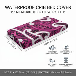 Aotearoa Maori Kowhaiwhai Baby Bed Cover Mawhero Puhoro and Patiki