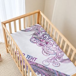 Mawhero Paua shell Kowhaiwhai Taniko Personalised Baby Bed Cover Taniwha Maori Tribal Style