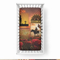 ANZAC Day Film Reel Lest We Forget Baby Bed Cover Australia NZ Memorial
