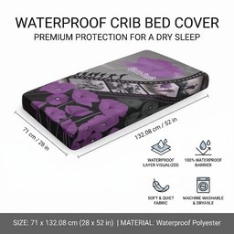 Personalised Remembering ANZAC Lest We Forget Baby Bed Cover Vintage Film Frame Memorial Purple Poppy