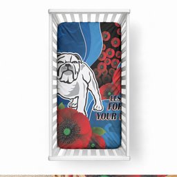 Canterbury-Bankstown Bulldogs ANZAC Personalised Baby Bed Cover Lest We Forget Poppy Camo