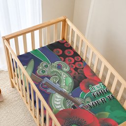 New Zealand Warriors ANZAC Personalised Baby Bed Cover Lest We Forget Poppy Camo