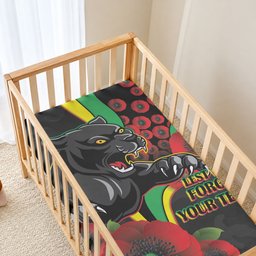 Penrith Panthers ANZAC Personalised Baby Bed Cover Lest We Forget Poppy Camo