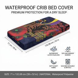 North Queensland Cowboys ANZAC Personalised Baby Bed Cover Lest We Forget Poppy Camo