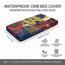 Parramatta Eels ANZAC Personalised Baby Bed Cover Lest We Forget Poppy Camo