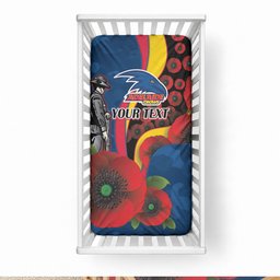 Adelaide Crows ANZAC Personalised Baby Bed Cover Lest We Forget Poppy Camo