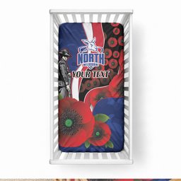 North Kangaroos ANZAC Personalised Baby Bed Cover Lest We Forget Poppy Camo