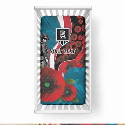 Port Power ANZAC Personalised Baby Bed Cover Lest We Forget Poppy Camo