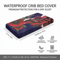 Melbourne Demons ANZAC Personalised Baby Bed Cover Lest We Forget Poppy Camo