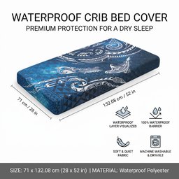 Matariki Galaxy Baby Bed Cover New Zealand Map Maori Pattern