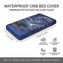 Tui Bird Matariki Galaxy Baby Bed Cover Koru Silver Fern Aotearoa