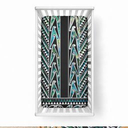 New Zealand Maori Niho Taniwha Baby Bed Cover Papua Shell - Mangopare Puhoro Pattern