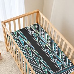 New Zealand Maori Niho Taniwha Baby Bed Cover Papua Shell - Mangopare Puhoro Pattern
