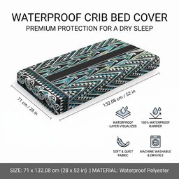 New Zealand Maori Niho Taniwha Baby Bed Cover Papua Shell - Mangopare Puhoro Pattern