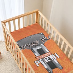 Cricket Australia Perth Champions 2026 Baby Bed Cover Gold Aboriginal Dot Art