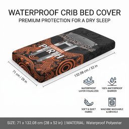 Cricket Australia Perth Champions 2026 Baby Bed Cover Black Aboriginal Dot Art