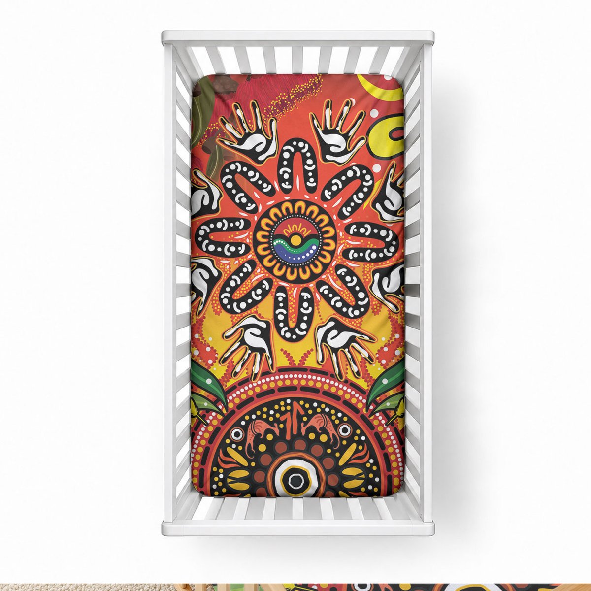 NAIDOC Week 2026 Baby Bed Cover 50 Years of Deadly Aboriginal Dot Art