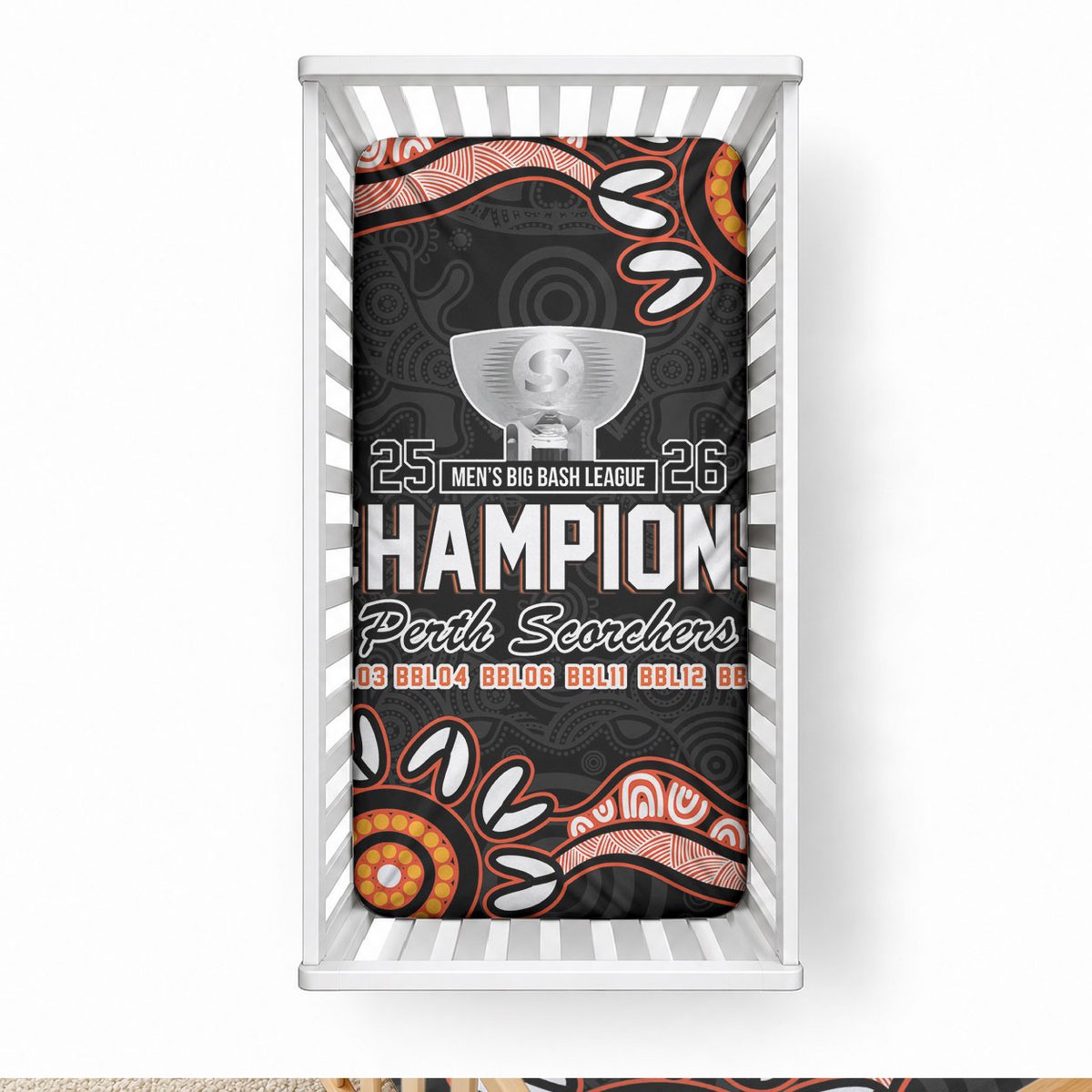 Cricket Australia Perth 6 Times Champions Baby Bed Cover