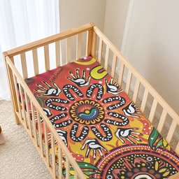 NAIDOC Week 2026 Baby Bed Cover 50 Years of Deadly Aboriginal Dot Art