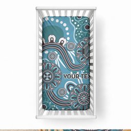Personalised NAIDOC Week 50 Years Deadly Always Baby Bed Cover Teal Aboriginal Artwork Dot Painting