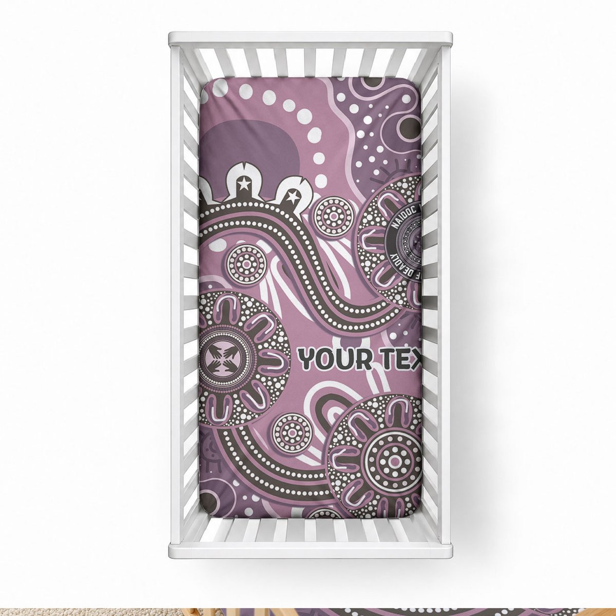 Personalised NAIDOC Week 50 Years Deadly Always Baby Bed Cover Pink Aboriginal Artwork Dot Painting