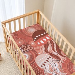 NAIDOC Deadly 50 Years Baby Bed Cover Jellyfish Aboriginal Culture Inspired Red