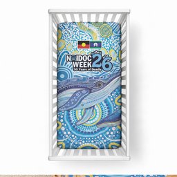 NAIDOC Week 2026 Baby Bed Cover Dreaming of Whales Aboriginal Dot Art