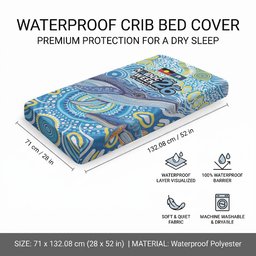 NAIDOC Week 2026 Baby Bed Cover Dreaming of Whales Aboriginal Dot Art