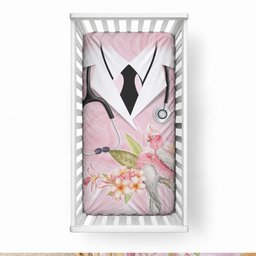 Aussie Nurse RN Pink Cockatoo Baby Bed Cover