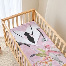 Aussie Nurse RN Pink Cockatoo Baby Bed Cover