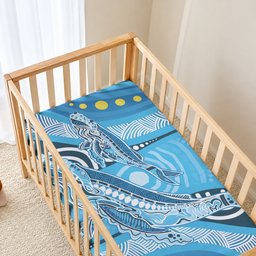 Aboriginal Ocean Whale Baby Bed Cover Dot Art Dreamtime Style