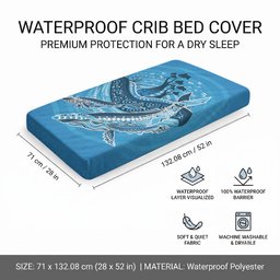 Aboriginal Ocean Whale Baby Bed Cover Dot Art Dreamtime Tree of Life