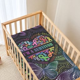 Australia Cancer Survivor Baby Bed Cover I’m A Survivor Ribbon Heart