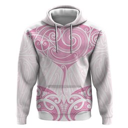 New Zealand Manta Ray Tattoo Hoodie Aotearoa Maori Haehae Pink