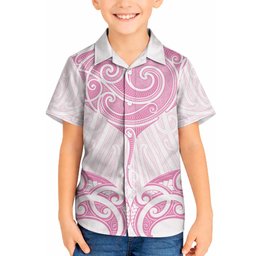 New Zealand Manta Ray Tattoo Hawaiian Shirt Aotearoa Maori Haehae Pink