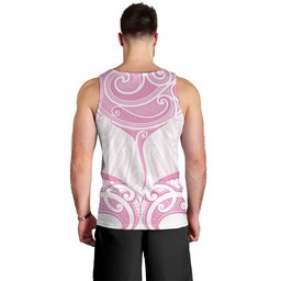 New Zealand Manta Ray Tattoo Men Tank Top Aotearoa Maori Haehae Pink