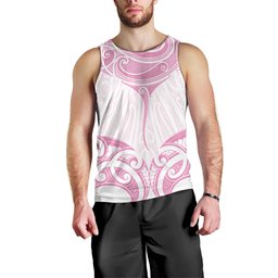 New Zealand Manta Ray Tattoo Men Tank Top Aotearoa Maori Haehae Pink