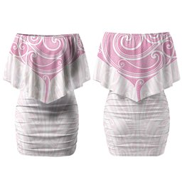New Zealand Manta Ray Tattoo Family Matching Off Shoulder Short Dress and Hawaiian Shirt Aotearoa Maori Haehae Pink