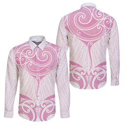 New Zealand Manta Ray Tattoo Family Matching Short Sleeve Bodycon Dress and Hawaiian Shirt Aotearoa Maori Haehae Pink